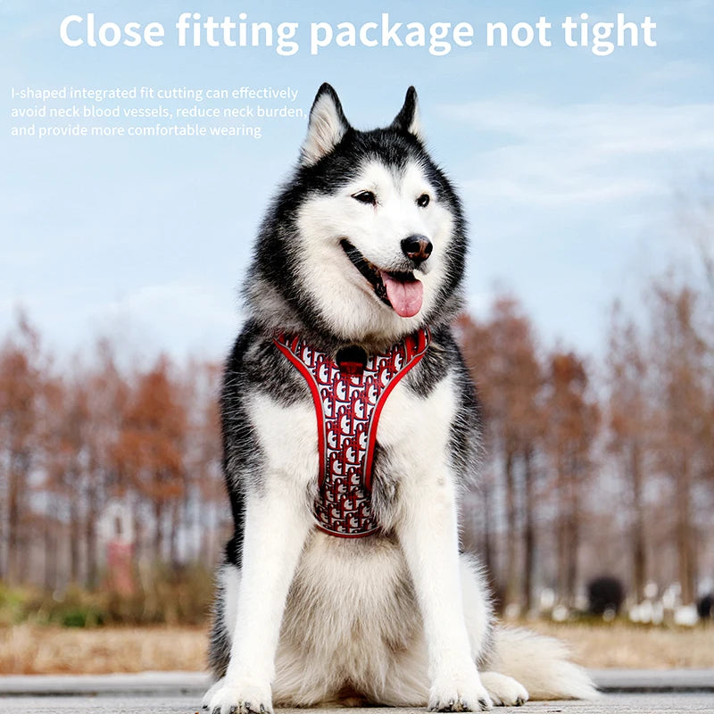 Escape Proof Dog Harness with Backpack, , Reflective Harness Vest with Padded Handle for Medium Dogs Walking, Training, and Runn