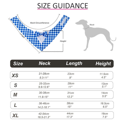 Sucado Dog Bandana with Bow Tie, Formal Tuxedo Pet Triangle Scarf, Adjustable Velcro Wedding Outfit for Small Medium Large Dogs