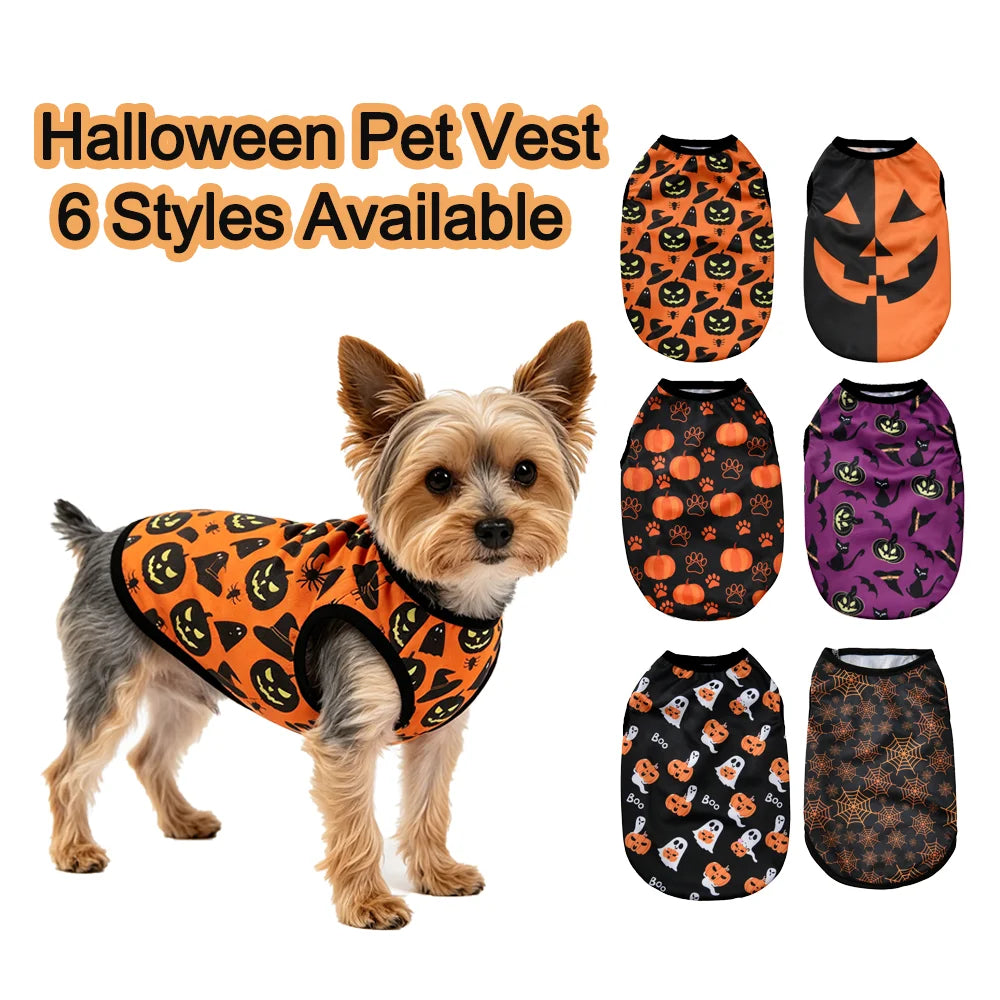 Pumpkin Print Halloween Vest for Dogs & Cats