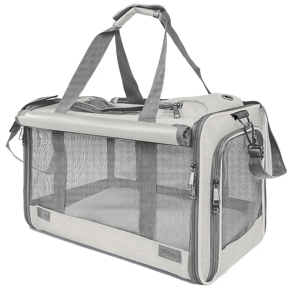 Oxford Cloth Cat Carrier Handbag Breathable Soft Sided Pet Carrying Bag Large Capacity Foldable Pet Carrier Reptiles Squirrels