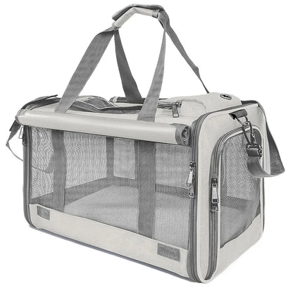 Oxford Cloth Cat Carrier Handbag Breathable Soft Sided Pet Carrying Bag Large Capacity Foldable Pet Carrier Reptiles Squirrels