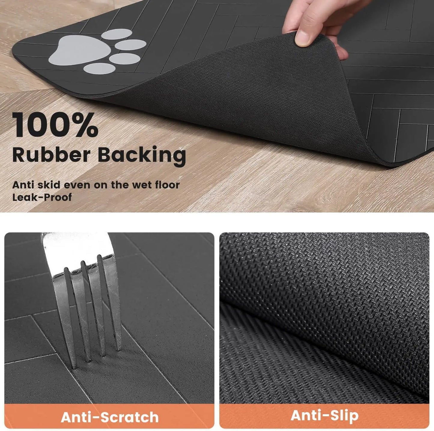 Absorbent Pet Feeding Mat – Waterproof Non‑Slip Placemat for Dog & Cat Bowls