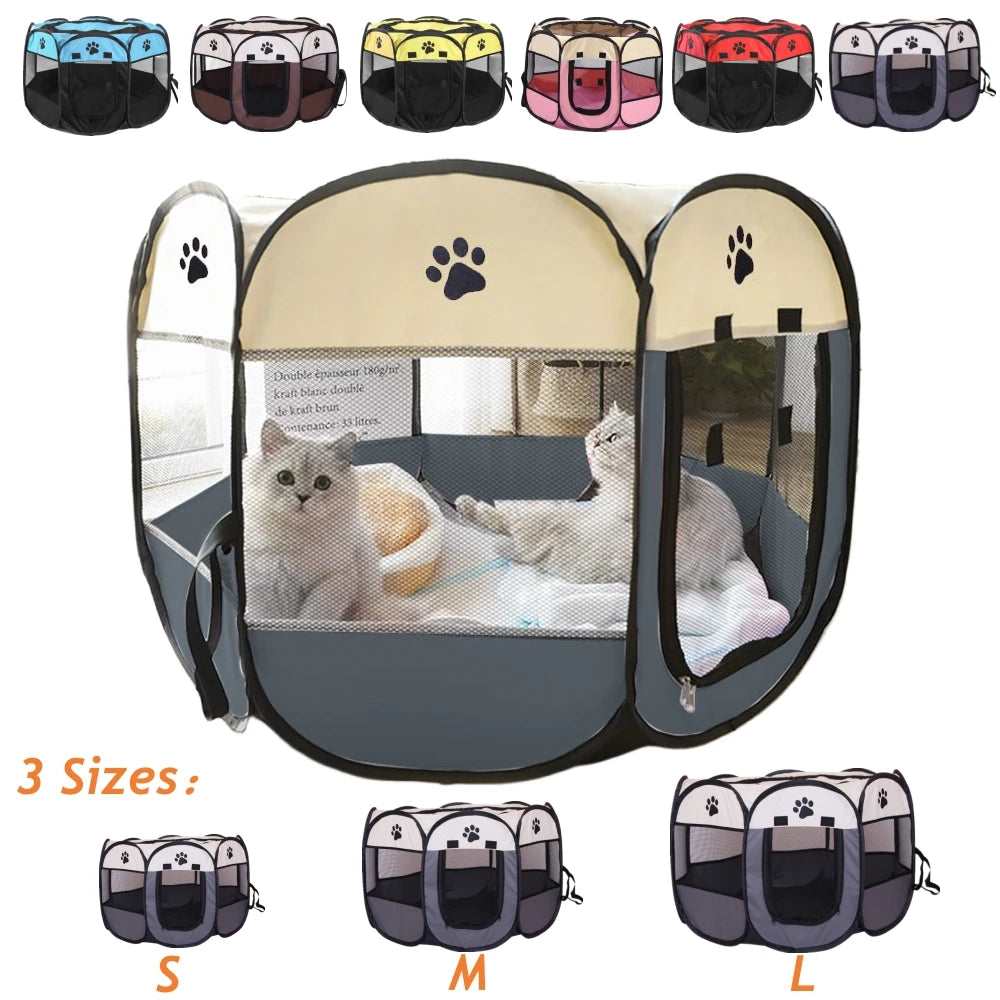 Portable Folding Pet Playpen Tent – Dog & Cat Enclosure