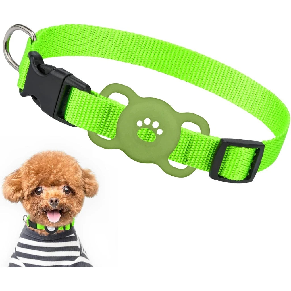 Airtag Dog Collar Holder, [1 Pack] Airtag Holder, Silicone Full Body Covered Protective Air Tag for Pet - Fits All Width