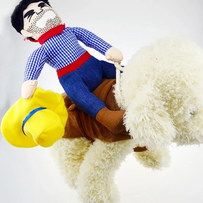 Cowboy Rider Dog Costume with Hat