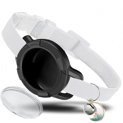 Fashion Anti-lost AirTag Cat Collar, Elastic Collar with Bell & GPS Tracking Holder Case for Cats Puppies（Tracker not included）