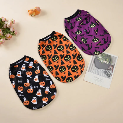 Pumpkin Print Halloween Vest for Dogs & Cats