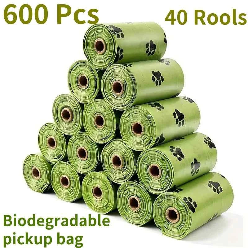 Leak‑Proof Dog Poop Bags – Thick Pet Waste Bags with Paw Print, 15 Bags per Roll