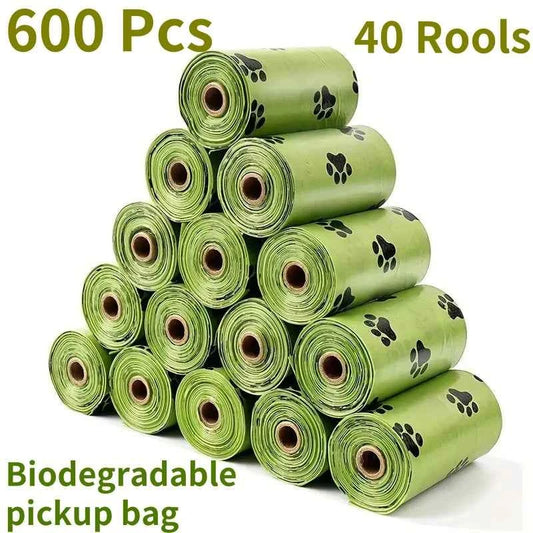 Leak‑Proof Dog Poop Bags – Thick Pet Waste Bags with Paw Print, 15 Bags per Roll