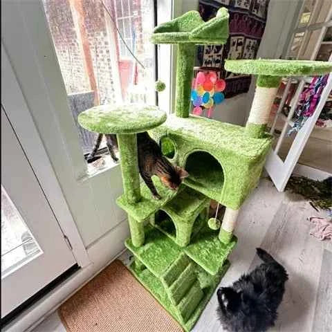 3-Level Cat Tree Tower with Scratching Posts & Plush Perches