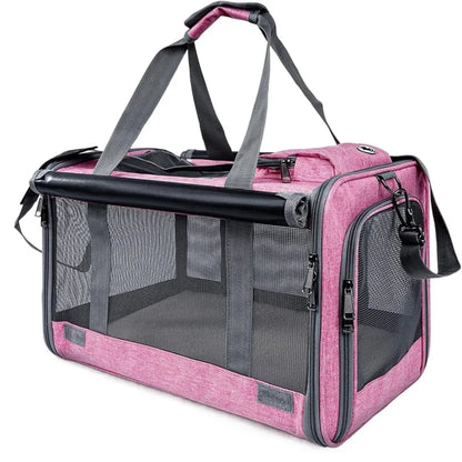 Oxford Cloth Cat Carrier Handbag Breathable Soft Sided Pet Carrying Bag Large Capacity Foldable Pet Carrier Reptiles Squirrels