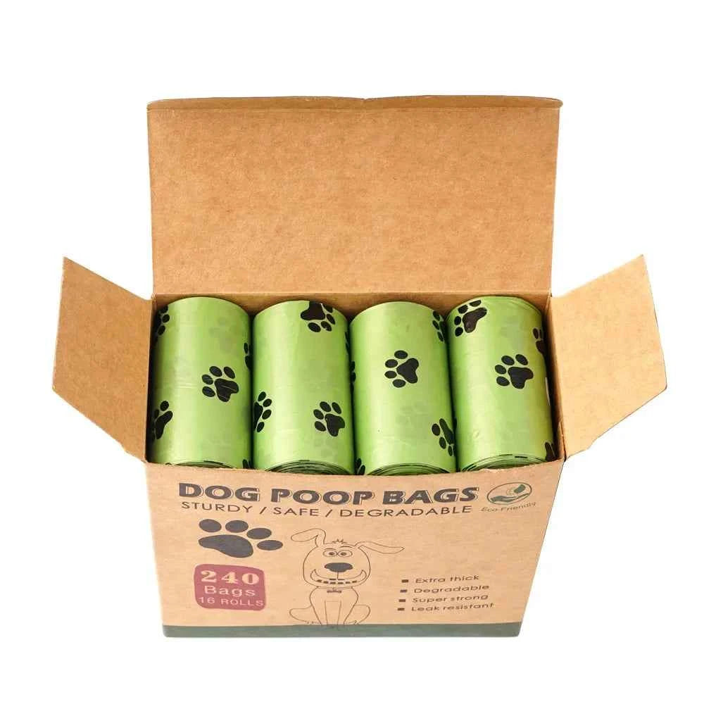Leak‑Proof Dog Poop Bags – Thick Pet Waste Bags with Paw Print, 15 Bags per Roll