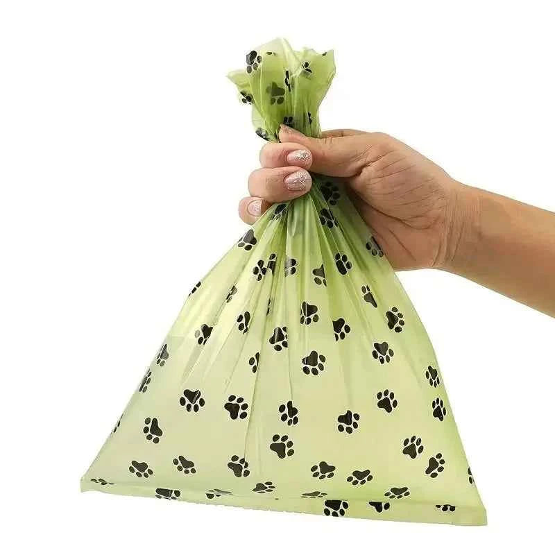 Leak‑Proof Dog Poop Bags – Thick Pet Waste Bags with Paw Print, 15 Bags per Roll