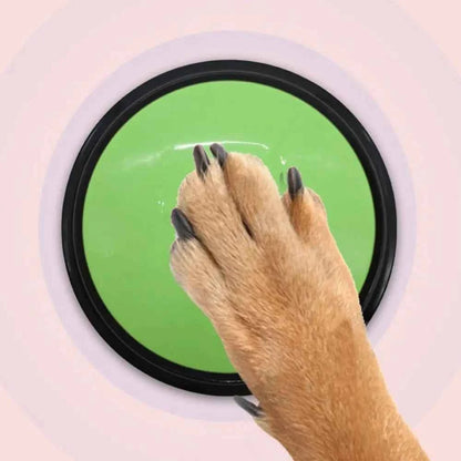 New Recordable Voice Recording Button Light Round Pet Talking Button Paw Pattern Interactive Dog Training Buttons Cat Puppy