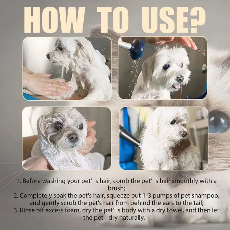 Pet Shampoo Cat Dog Hair Softening Shower Gel Anti Mite Moisturizing Itchy Cleans Hair Remove Dirt Odor Pet Products