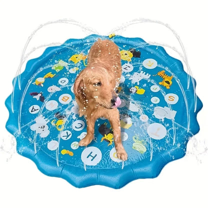 Heavy-Duty Outdoor Pet Bathing Basin with Spray Function - Non-Slip Dog Water Play Mat for Summer Fun and Pet Bathing Dog Wash