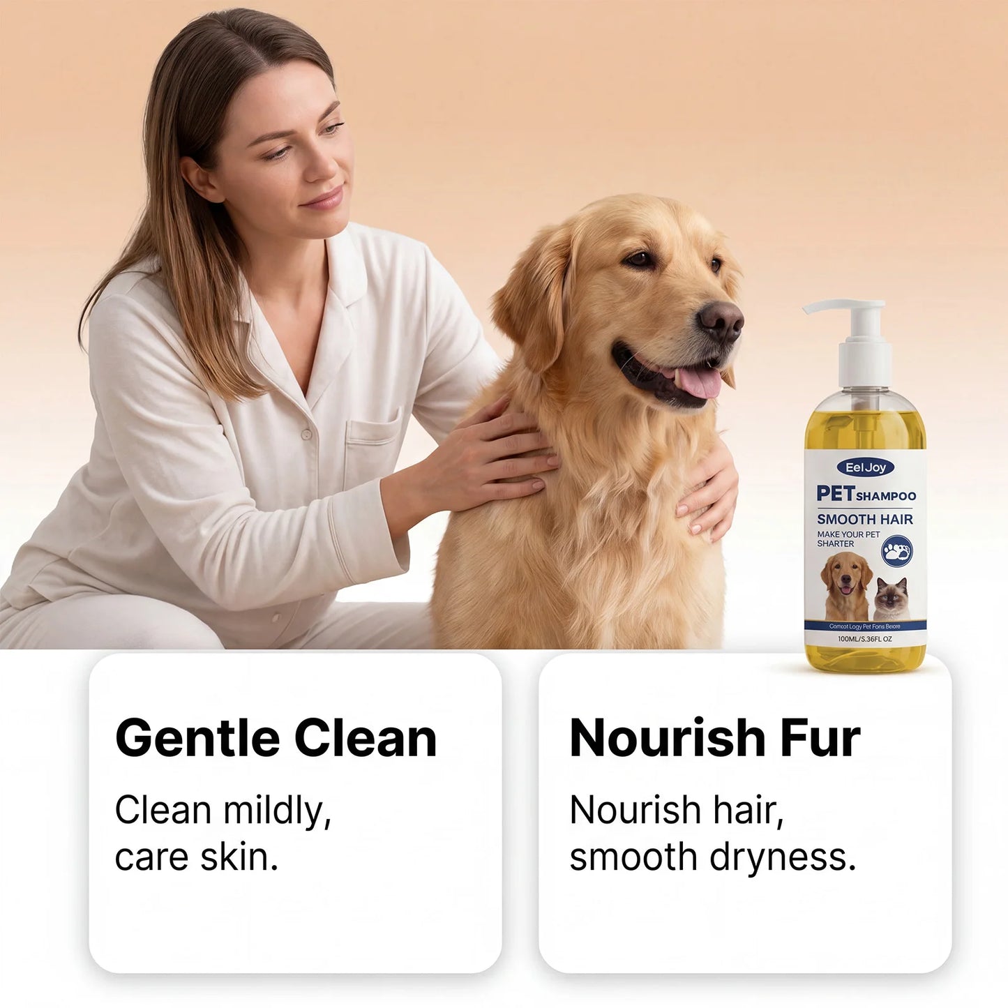 Natural Coconut Oil Pet Shampoo Gentle Fur Cleansing Wash Smooth Coat Care for Dog Cat Deep Moisturizing Daily Grooming Supplies
