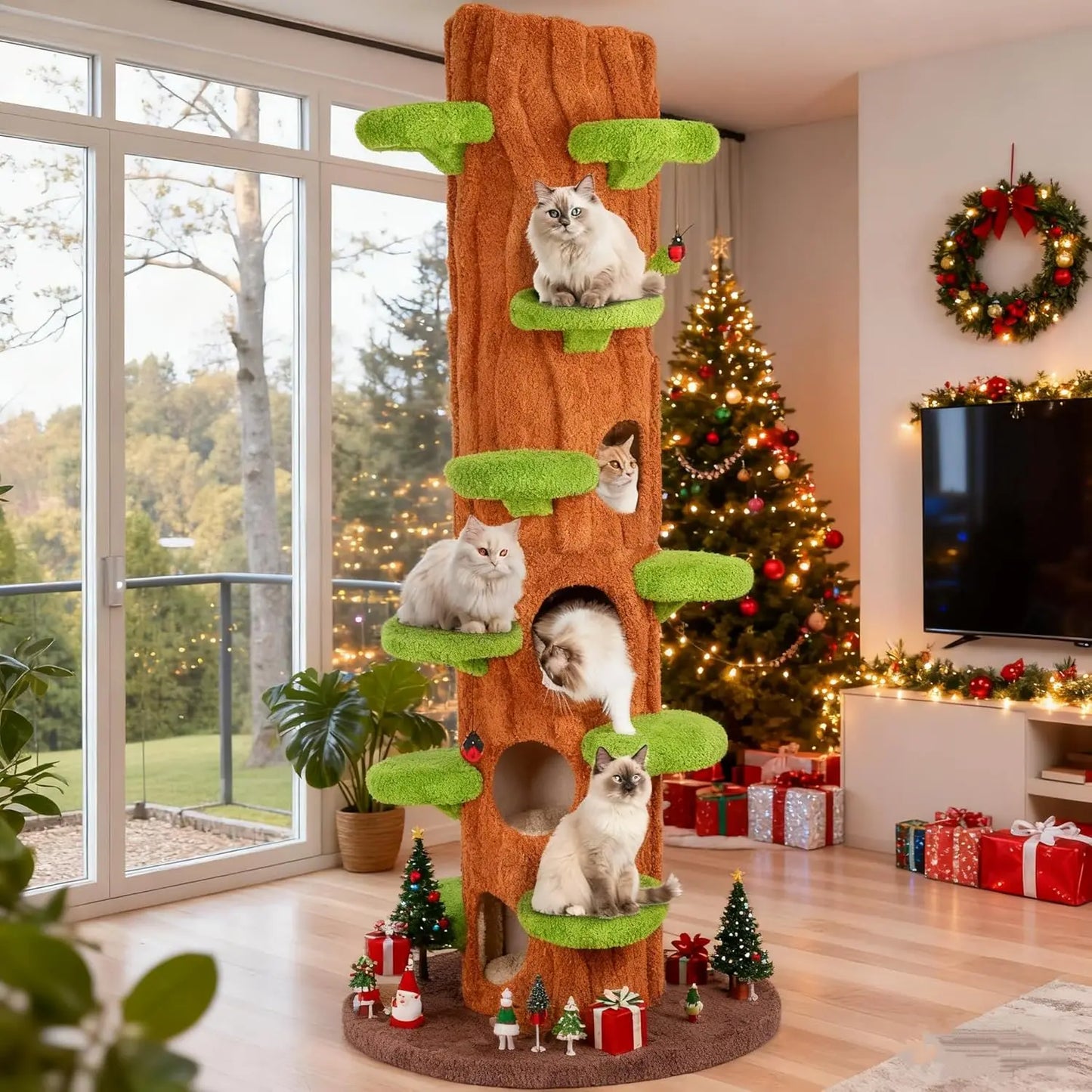Oversized Cat Tree for Multiple Cats – 6 Condos & Heavy‑Duty Base