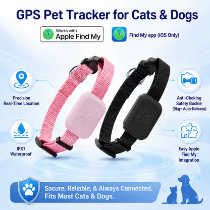 Pet GPS Tracker for Dogs & Cats – Waterproof Apple Find My