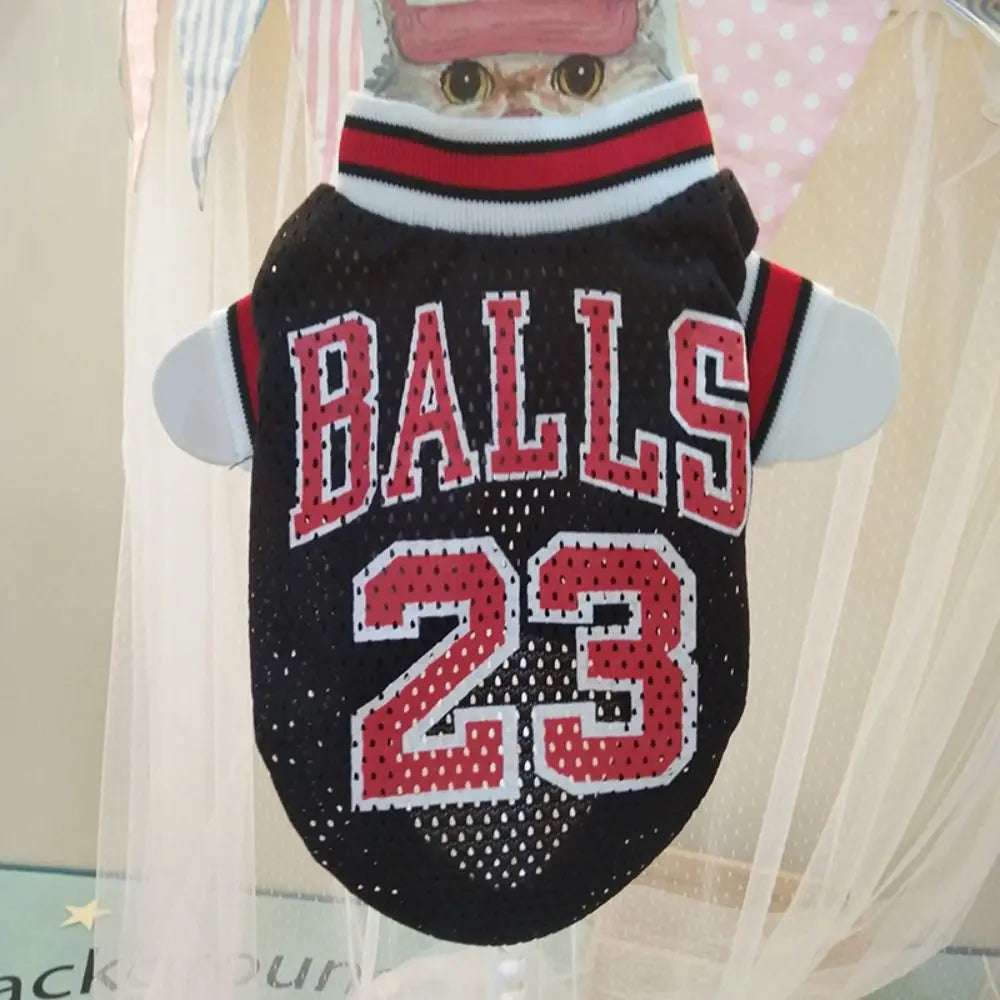 Mesh Breathable Dog Vest T-Shirt Basketball Clothes 6 Sizes Soft Pets Jersey Costume Polyester Spring Summer Pet Dog Clothes