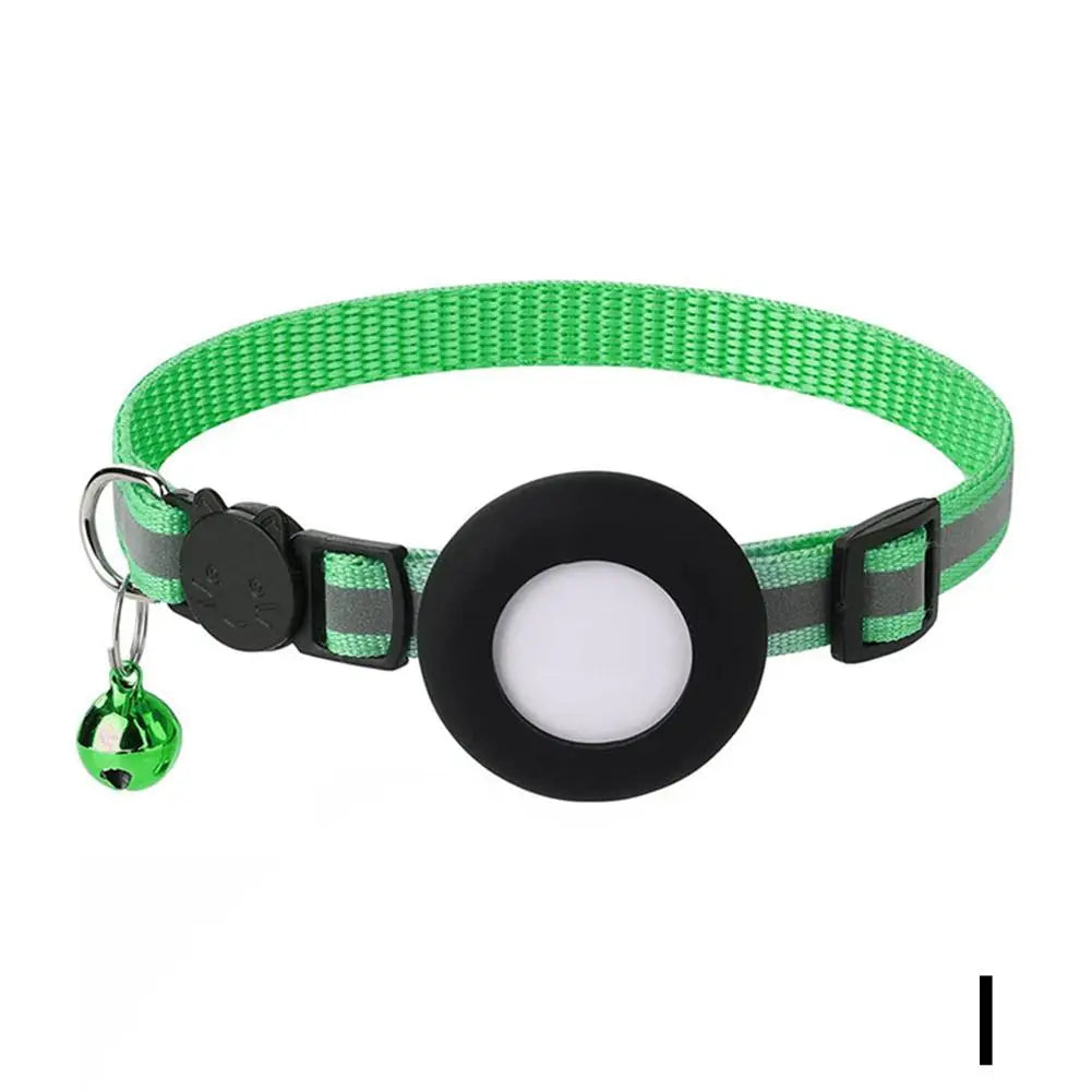 Anti-Lost Cat Collar For Airtag GPS Protective Case With Bell Reflective Cats Necklace Kitten Accesories Pet Products