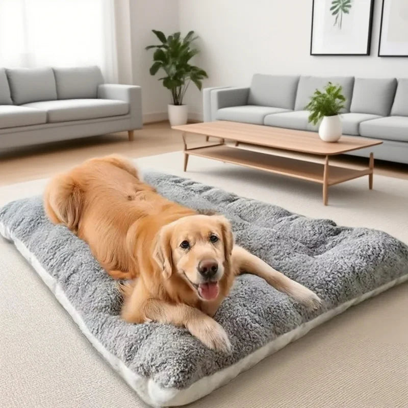 Extra Large Plush Dog Bed – Thick Soft Reversible Pet Mat