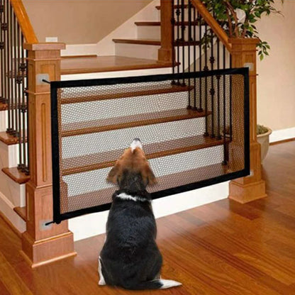 Foldable Mesh Dog Gate – Portable Barrier for Stairs & Doorways