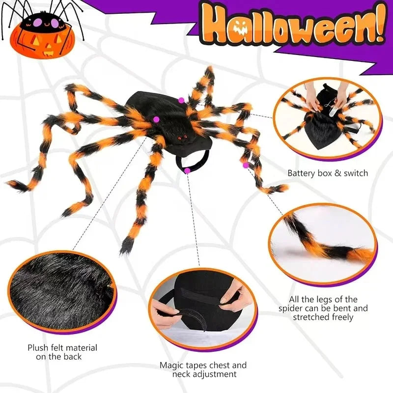 LED Light-Up Spider Dog Halloween Costume