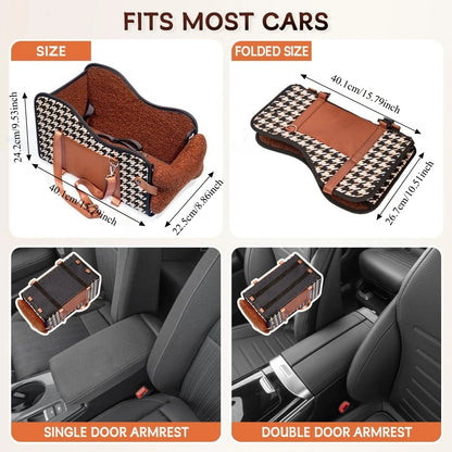 Pet Booster Seat for Car Armrest, Center Console Dog Bed, Small Dog Travel Safety Carrier