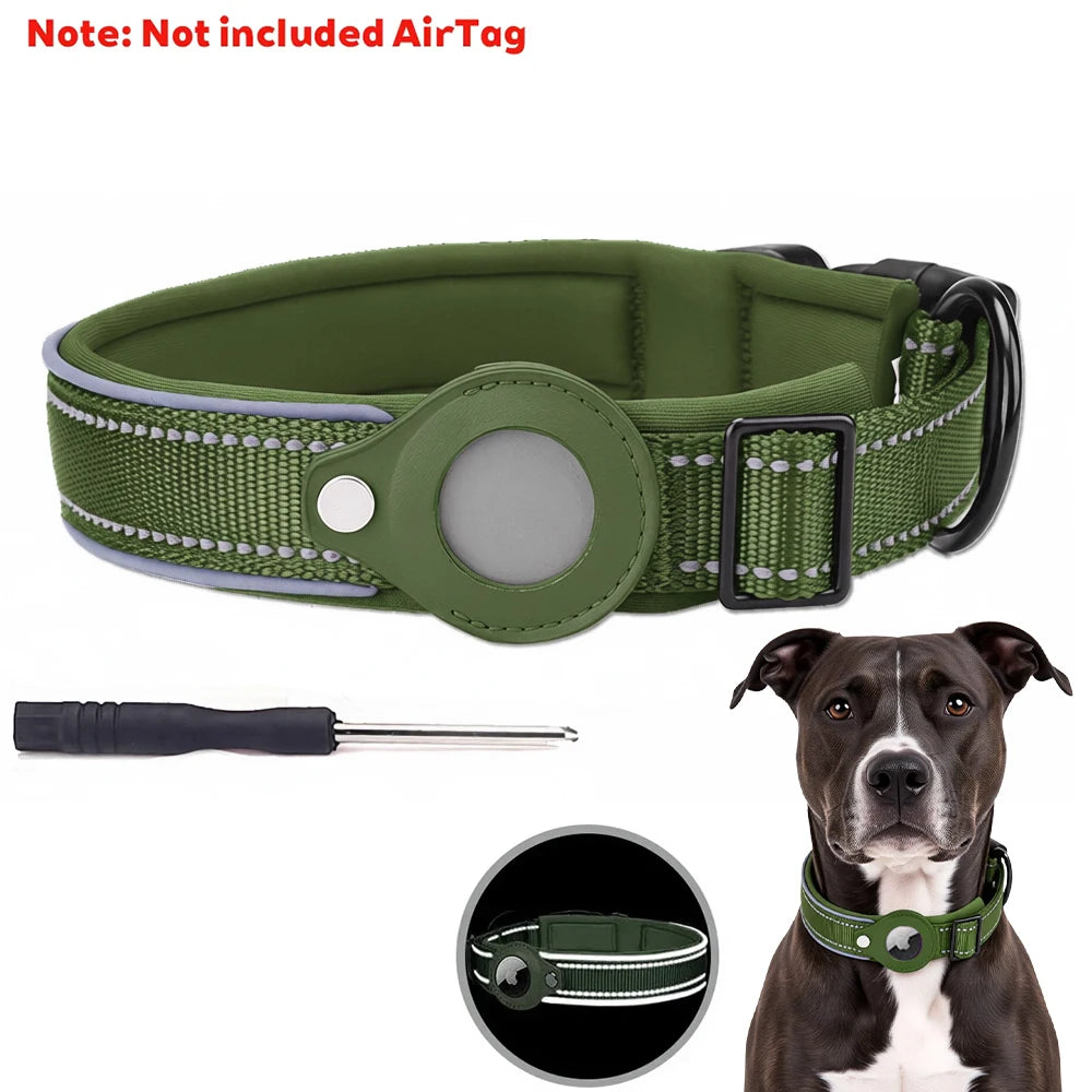 Apple AirTag Dog Collar – Reflective Waterproof Pet Tracker