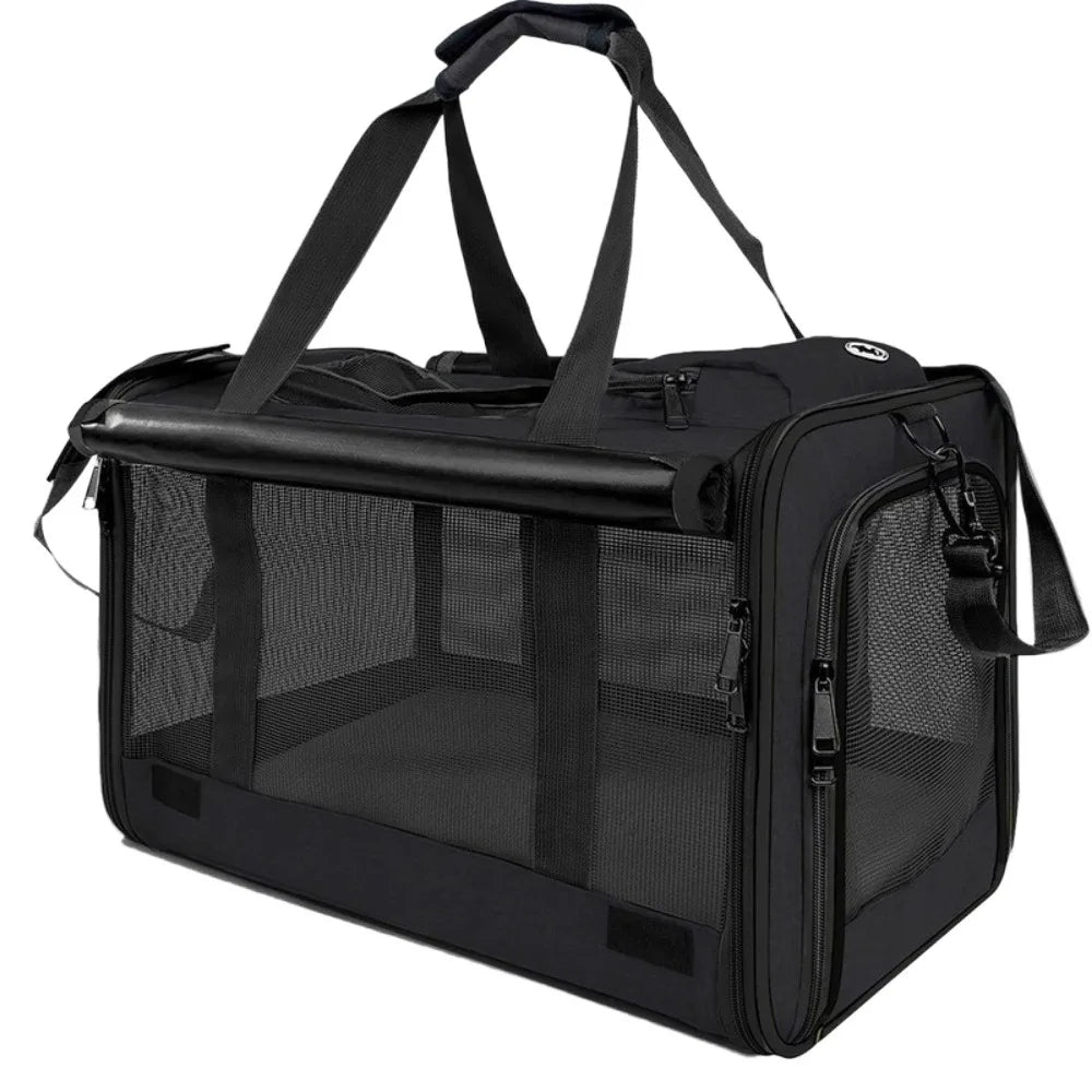 Oxford Cloth Cat Carrier Handbag Breathable Soft Sided Pet Carrying Bag Large Capacity Foldable Pet Carrier Reptiles Squirrels