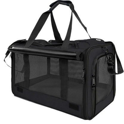 Oxford Cloth Cat Carrier Handbag Breathable Soft Sided Pet Carrying Bag Large Capacity Foldable Pet Carrier Reptiles Squirrels