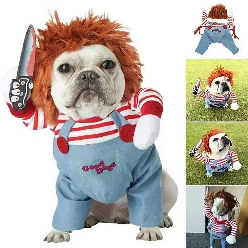 Funny Halloween Pet Costume for Small/Medium Dogs & Cats - Adjustable Puppy Cosplay for French Bulldogs, Chihuahuas & More