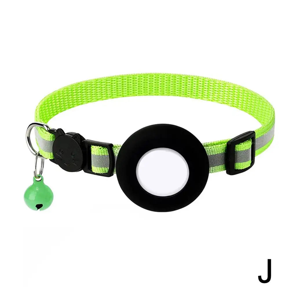 Anti-Lost Cat Collar For Airtag GPS Protective Case With Bell Reflective Cats Necklace Kitten Accesories Pet Products