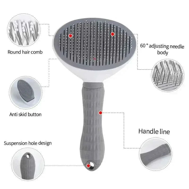 Pet Hair Removal Brush – Gentle Deshedding & Detangling Grooming Tool