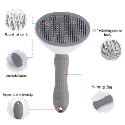 Pet Hair Removal Brush – Gentle Deshedding & Detangling Grooming Tool