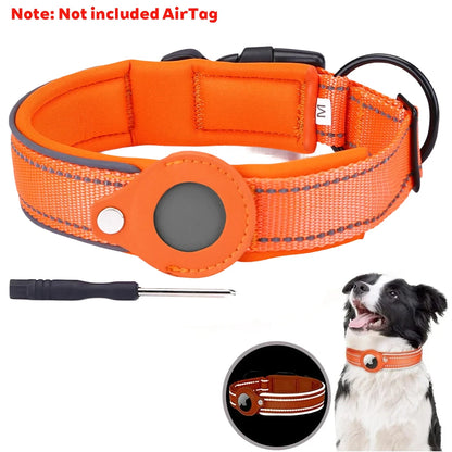 Apple AirTag Dog Collar – Reflective Waterproof Pet Tracker