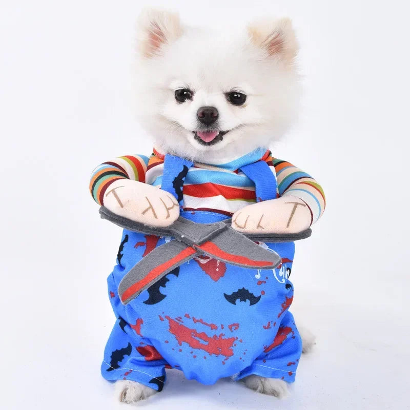 Funny Halloween Pet Costume for Small/Medium Dogs & Cats - Adjustable Puppy Cosplay for French Bulldogs, Chihuahuas & More