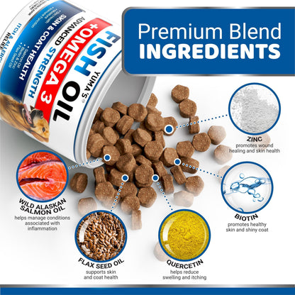 Omega 3 Fish Oil for Dogs   170 Chews   Skin and Coat Supplement   Omega 3 for Dogs   Dry & Itchy Skin Relief Treatment   Allergy Support   Dog Anti Shedding Treats   Shiny Coats   EPA & DHA   Salmon