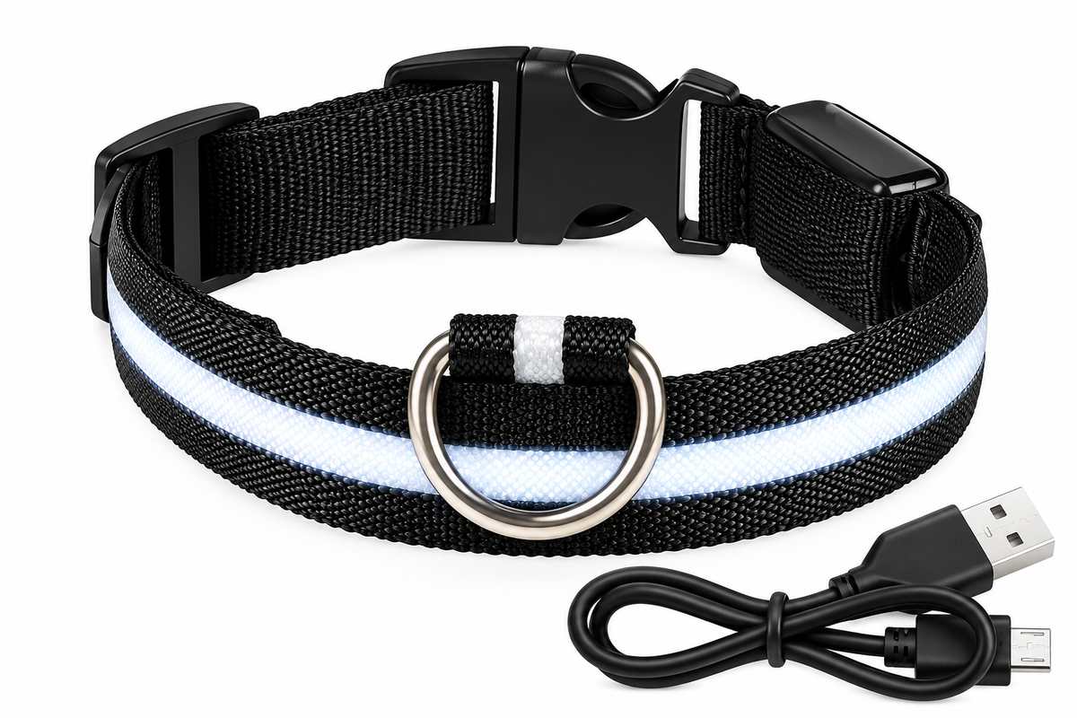LED Luminous Collar 3 Modes USB Rechargeable – alternate angle view