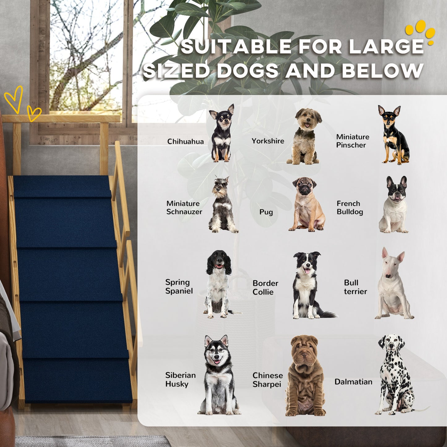 Adjustable Foldable Dog Ramp with Non‑Slip Surface for Bed Sofa Pet Assistance