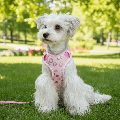 Adjustable Dog Harness Leash Set Escape-Proof Breathable Dog Harness Vest Cartoon Pattern Comfort Fit Pet Leash Pet Training - Needora