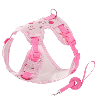 Adjustable Dog Harness Leash Set Escape-Proof Breathable Dog Harness Vest Cartoon Pattern Comfort Fit Pet Leash Pet Training - Needora