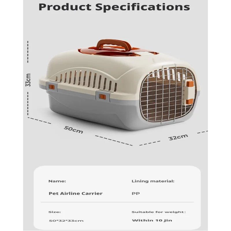Airline Approved Cat Air Box Portable Anti Stress Travel Carrier Space Capsule Crate for Cats Dogs Car Transport - Needora