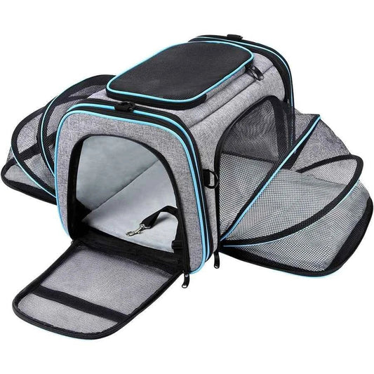 Airline-Approved Expandable Pet Carrier for Small Dogs & Cats – Soft-Sided Collapsible Travel Bag with 4-Way Access - Needora