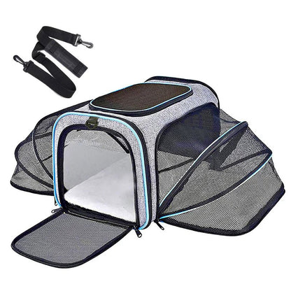 Airline-Approved Expandable Pet Carrier for Small Dogs & Cats – Soft-Sided Collapsible Travel Bag with 4-Way Access - Needora