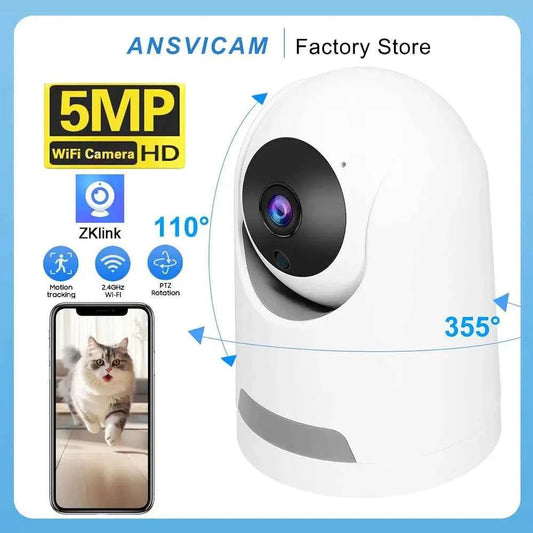 ANSVICAM 2K 5MP WiFi Smart Home Security Camera 1080p HD Real-time APP Alerts 2-Way Audio with Motion Tracking for Baby & Pet - Needora