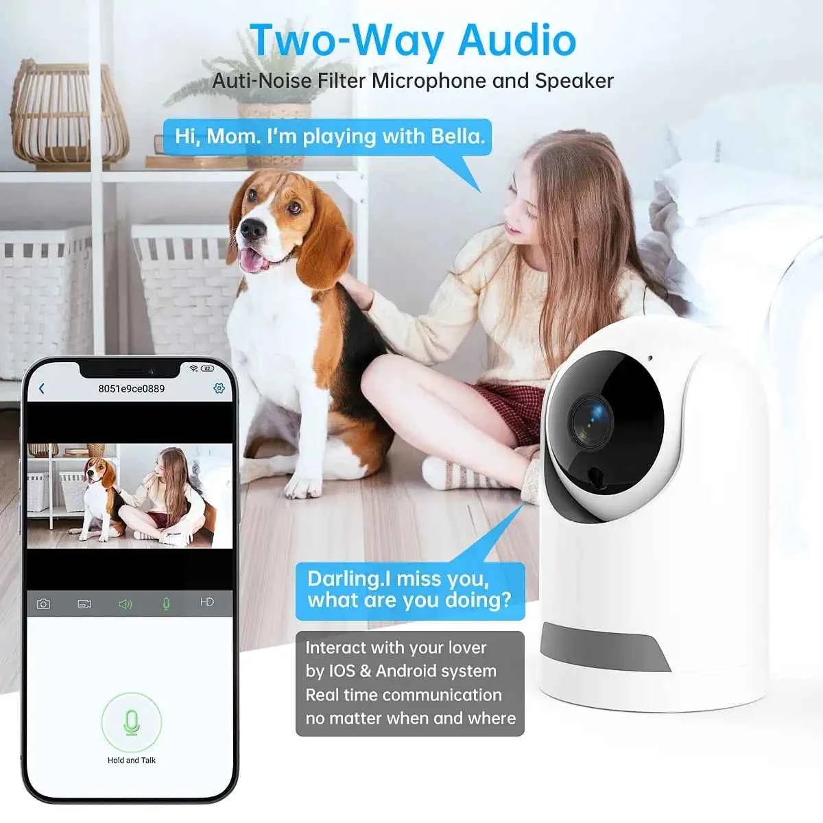 ANSVICAM 2K 5MP WiFi Smart Home Security Camera 1080p HD Real-time APP Alerts 2-Way Audio with Motion Tracking for Baby & Pet - Needora