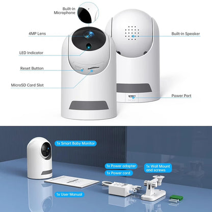 ANSVICAM 2K 5MP WiFi Smart Home Security Camera 1080p HD Real-time APP Alerts 2-Way Audio with Motion Tracking for Baby & Pet - Needora
