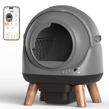 Automatic Self Cleaning Litter Box, Smart App Health Monitor, Multi Cat XL, 65L Grey, Custom - Needora